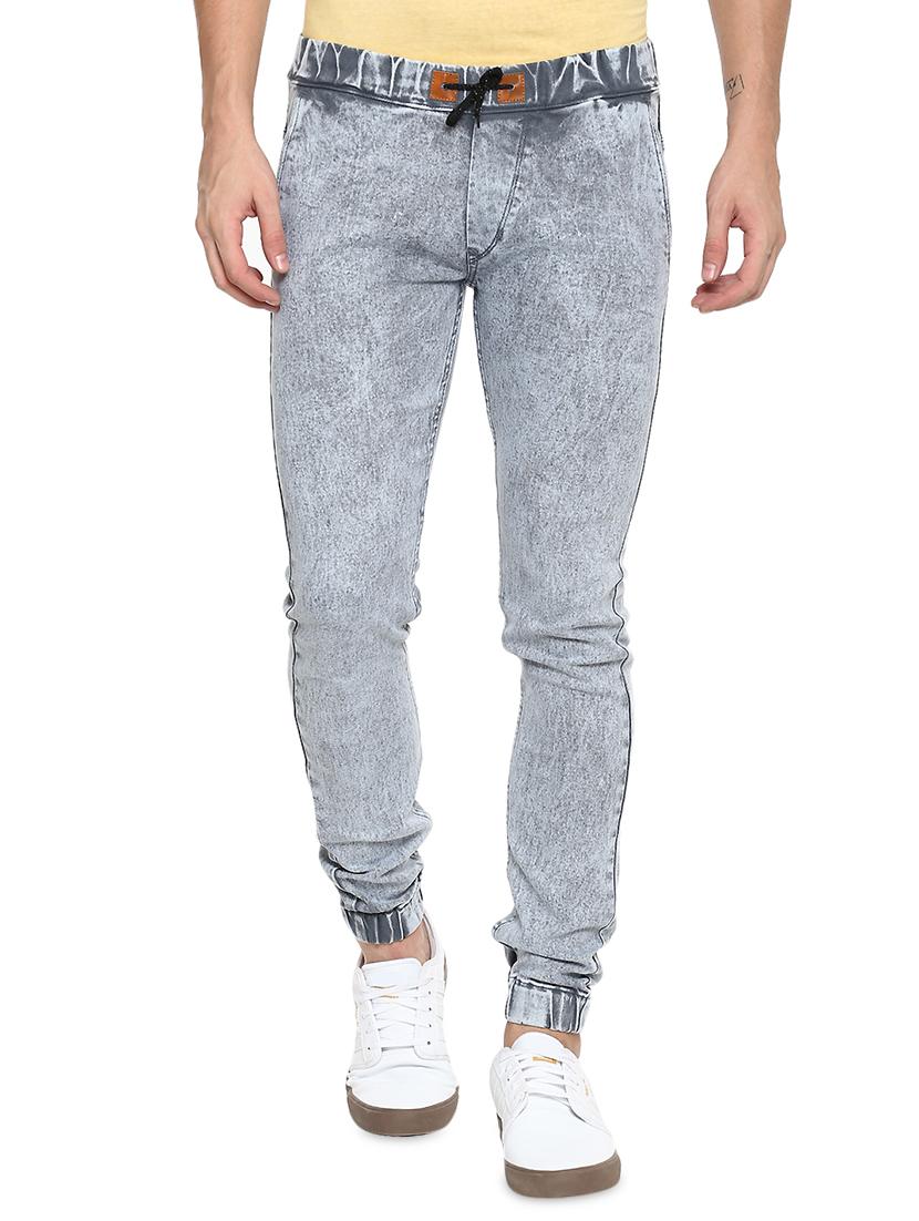 grey washed denim jogger - 17274921 - Zoom Image - 1