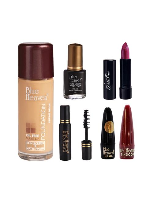 blue heaven pack of foundation,eyeliner,mascara,kajal,sindoor,walkfree lipstick shade-16 - 17274957 - Very Small Image - 1