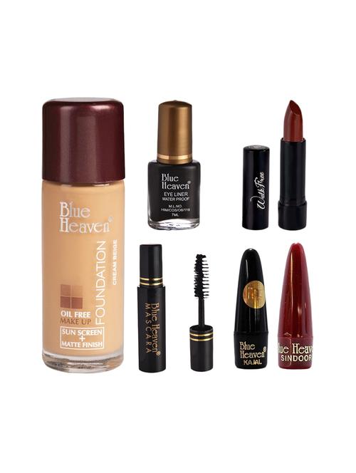 blue heaven pack of foundation,eyeliner,mascara,kajal,sindoor,walkfree lipstick shade-17 - 17274958 - Standard Image - 1