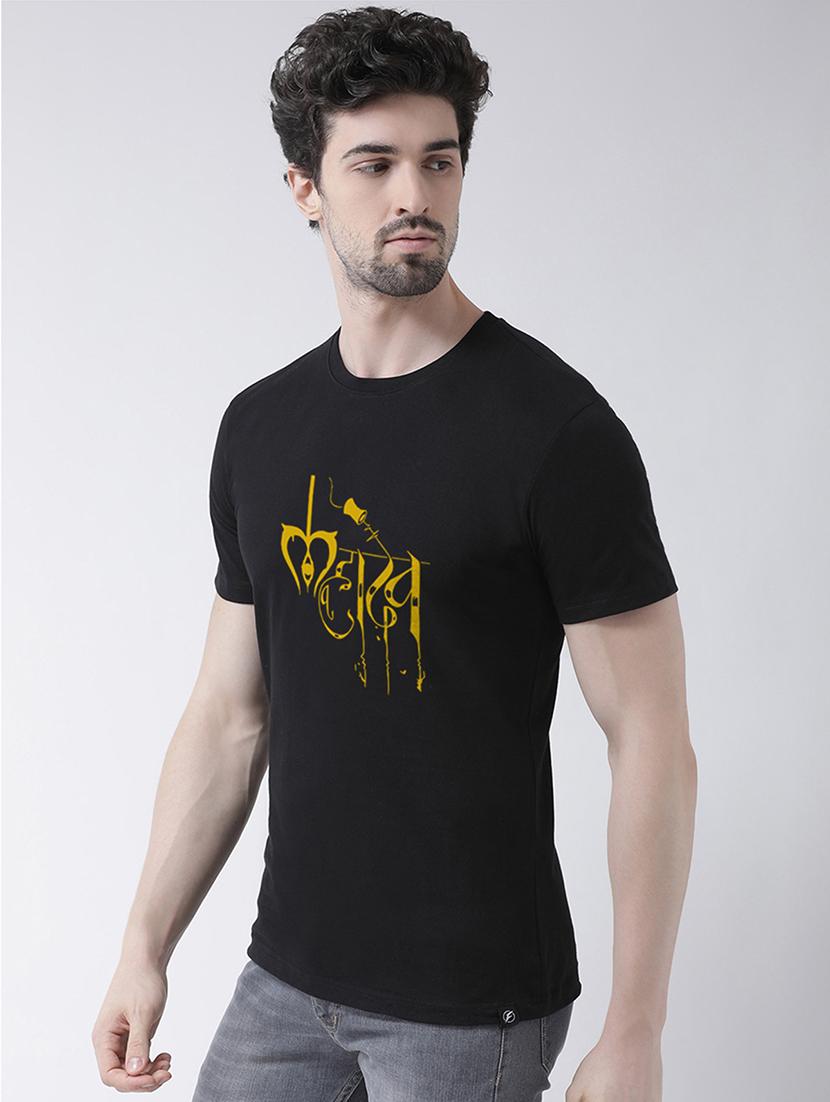 black chest print t-shirt - 17275135 - Zoom Image - 2