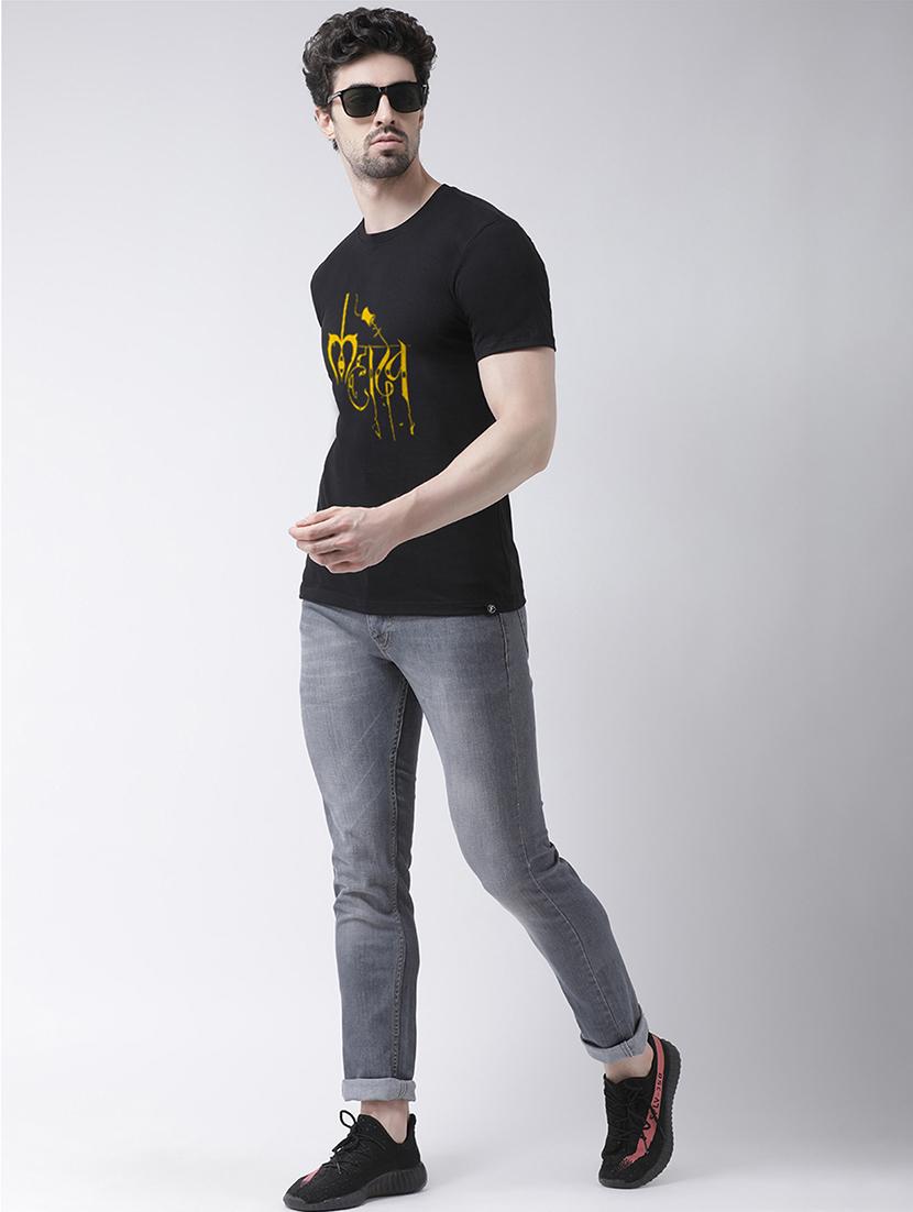 black chest print t-shirt - 17275135 - Zoom Image - 4