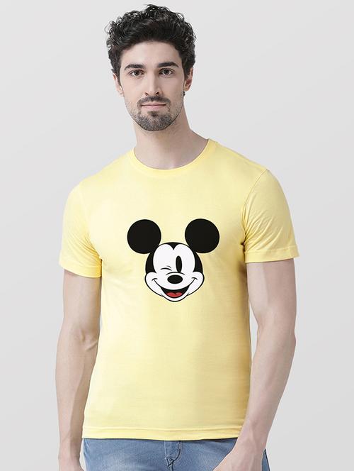 yellow chest print t-shirt - 17275137 - Very Small Image - 1