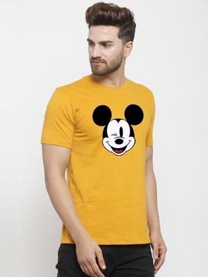 mustard chest print t-shirt - 17275138 - Standard Image - 2