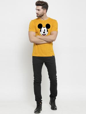 mustard chest print t-shirt - 17275138 - Standard Image - 4