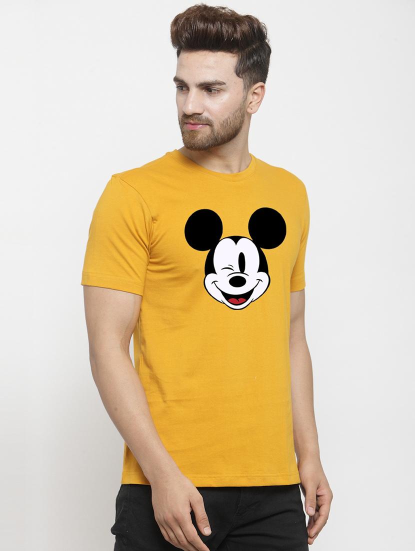mustard chest print t-shirt - 17275138 - Zoom Image - 2