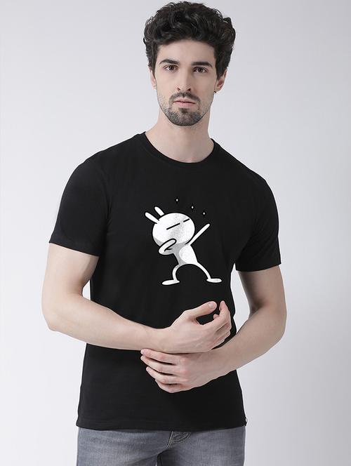 black chest print t-shirt - 17275141 - Very Small Image - 1