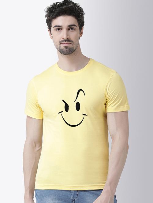 yellow chest print t-shirt - 17275146 - Standard Image - 1