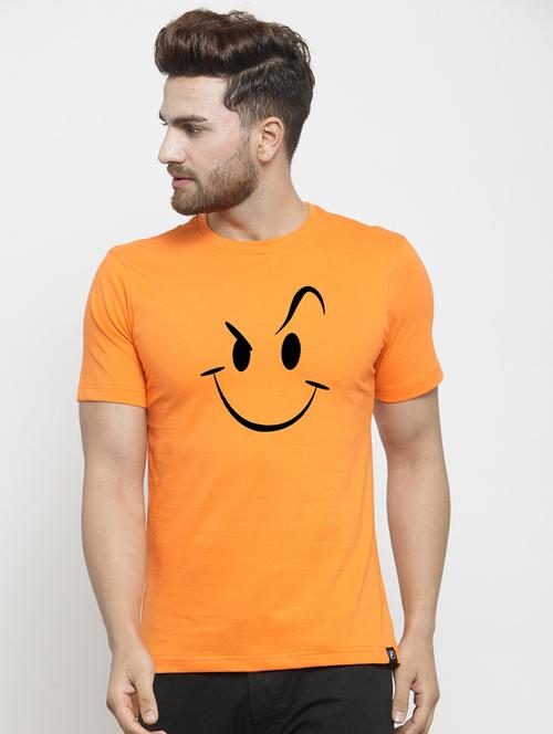 orange chest print t-shirt - 17275147 - Standard Image - 1