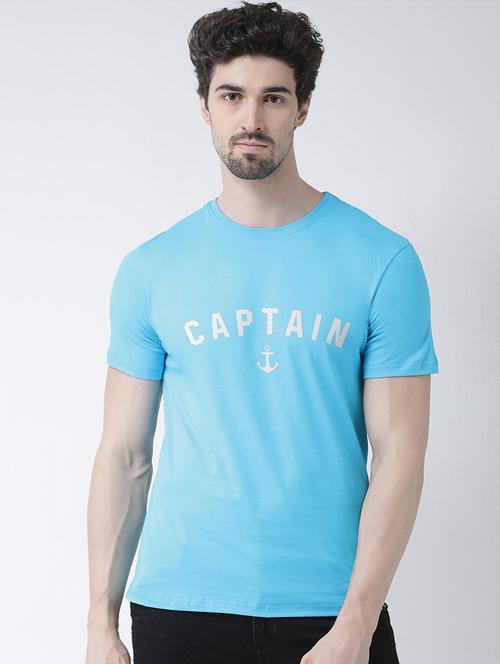 light blue chest print t-shirt - 17275155 - Very Small Image - 1
