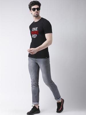 black chest print t-shirt - 17275166 - Standard Image - 4