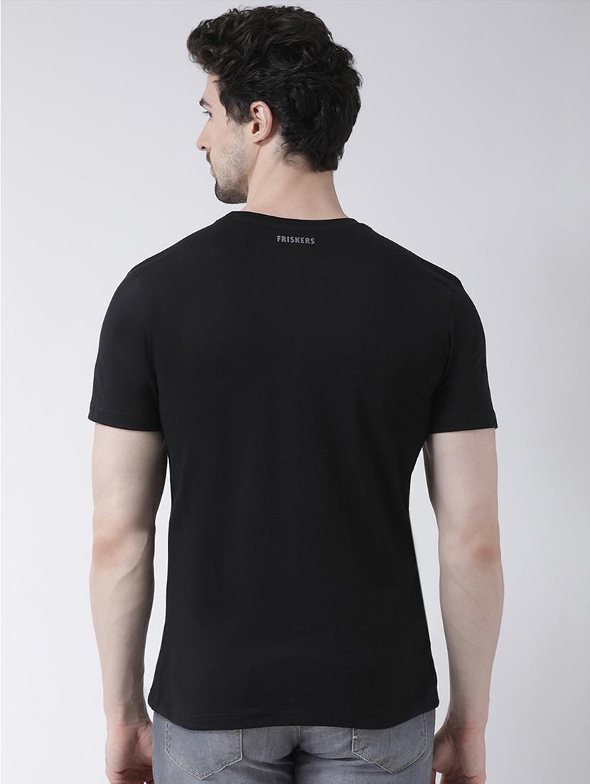 black chest print t-shirt - 17275166 - Zoom Image - 3
