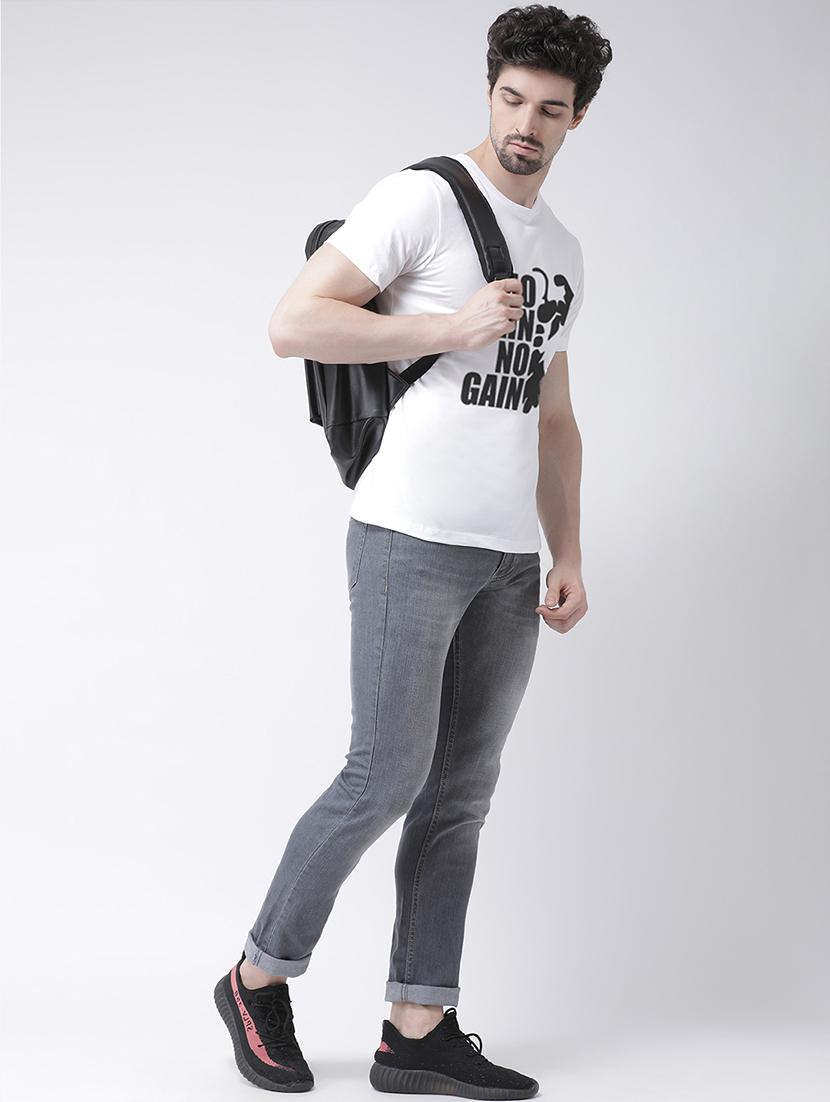 white chest print t-shirt - 17275167 - Zoom Image - 4
