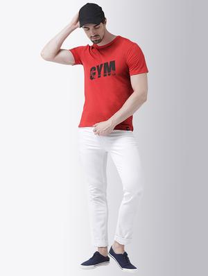 red chest print t-shirt - 17275170 - Standard Image - 4