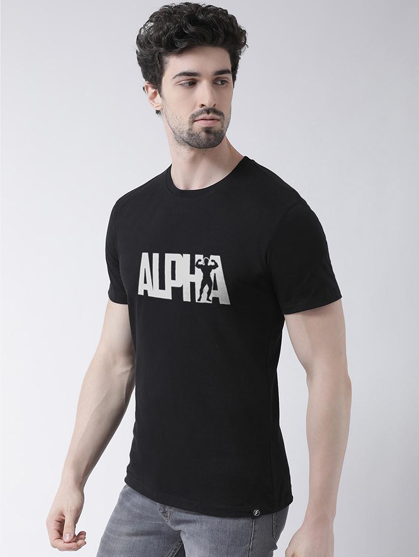 black chest print t-shirt - 17275171 - Zoom Image - 2