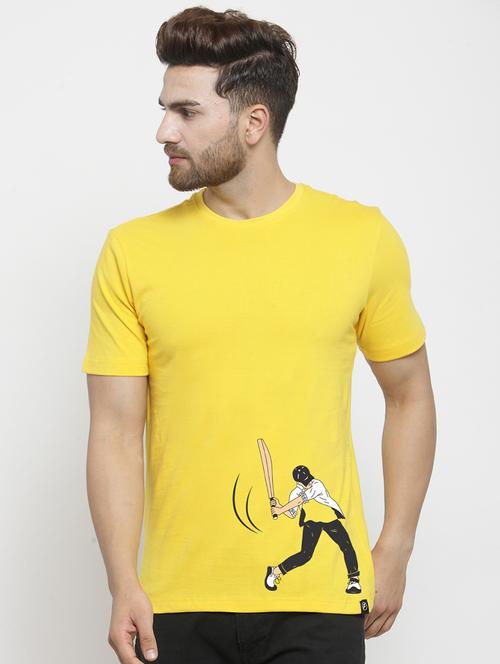 yellow front print t-shirt - 17275173 - Very Small Image - 1