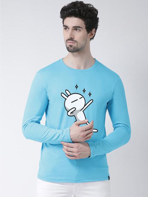 light blue chest print t-shirt - 17275184 - Very Small Image - 1