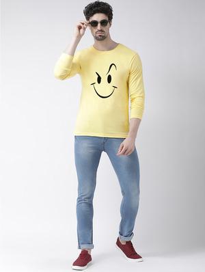 yellow chest print t-shirt - 17275186 - Standard Image - 4