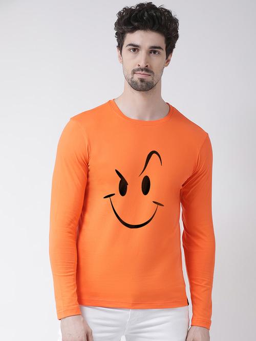 orange chest print t-shirt - 17275187 - Very Small Image - 1