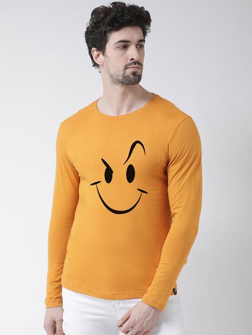 mustard chest print t-shirt - 17275188 - Standard Image - 1