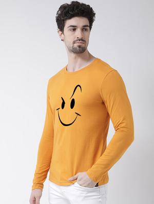 mustard chest print t-shirt - 17275188 - Standard Image - 2