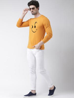mustard chest print t-shirt - 17275188 - Standard Image - 4