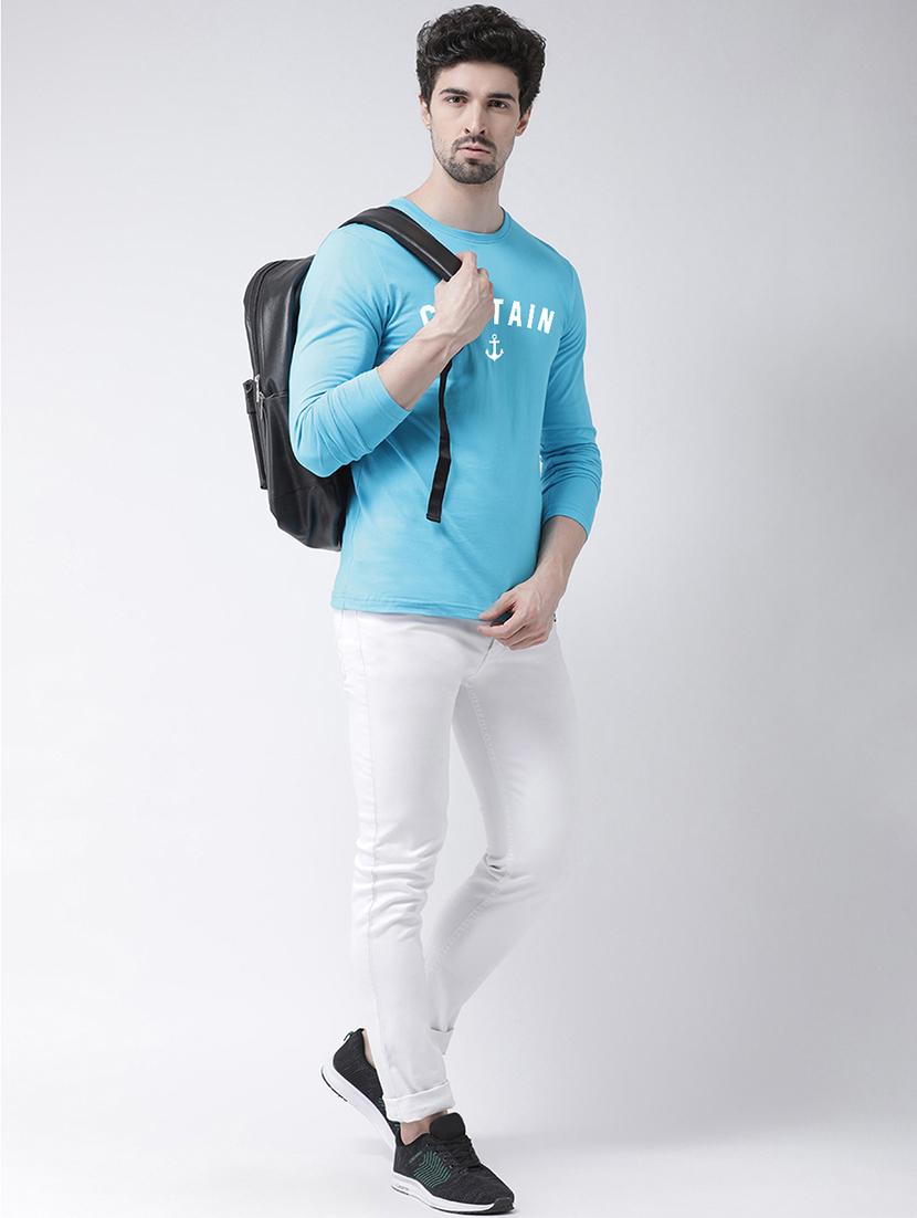 light blue chest print t-shirt - 17275194 - Zoom Image - 4