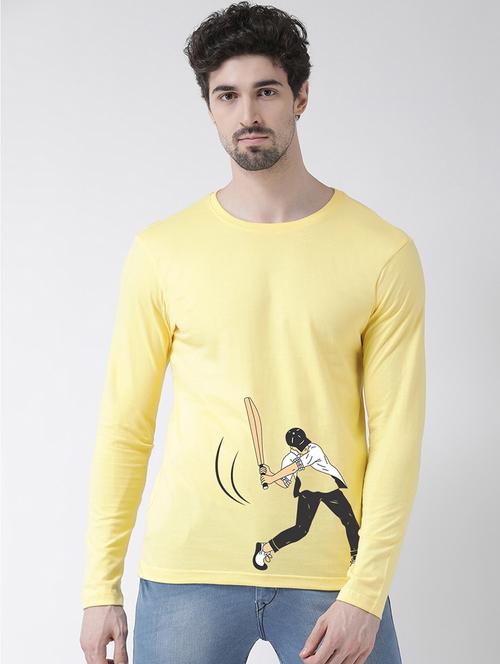 yellow front print t-shirt - 17275212 - Very Small Image - 1