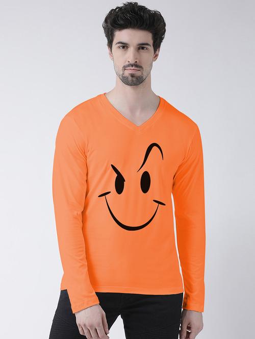 orange chest print t-shirt - 17275226 - Very Small Image - 1