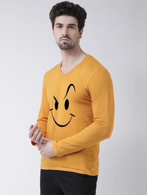 mustard chest print t-shirt - 17275227 - Standard Image - 2