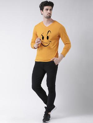 mustard chest print t-shirt - 17275227 - Standard Image - 4