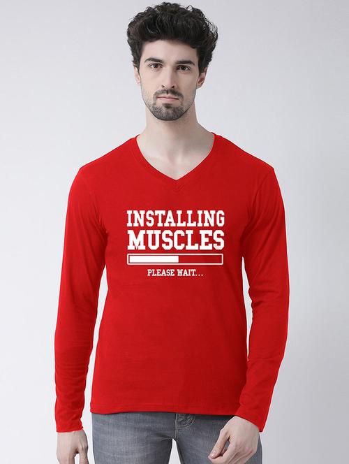 red chest print t-shirt - 17275235 - Standard Image - 1