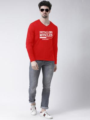 red chest print t-shirt - 17275235 - Standard Image - 4