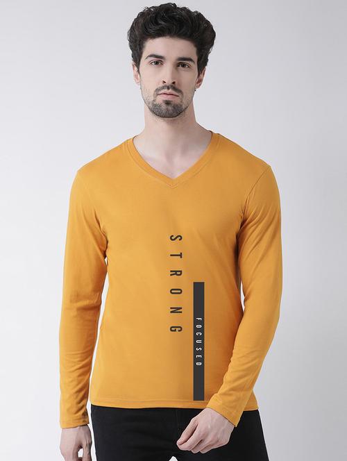mustard front print t-shirt - 17275243 - Standard Image - 1