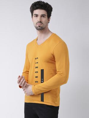 mustard front print t-shirt - 17275243 - Standard Image - 2