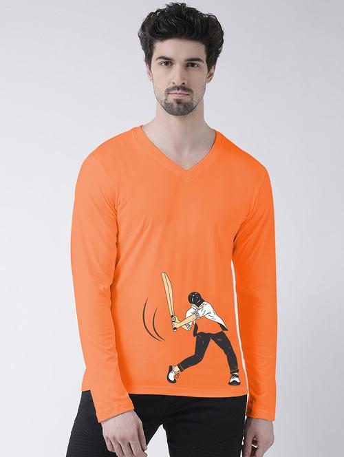 orange front print t-shirt - 17275252 - Very Small Image - 1