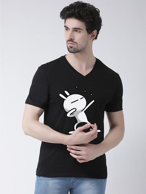 black chest print t-shirt - 17275259 - Very Small Image - 1