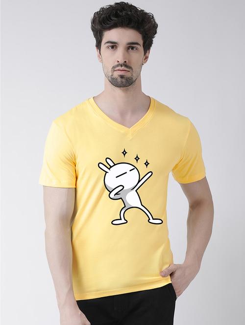 yellow chest print t-shirt - 17275260 - Very Small Image - 1