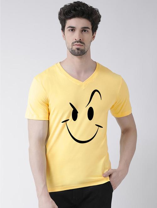 yellow chest print t-shirt - 17275264 - Very Small Image - 1