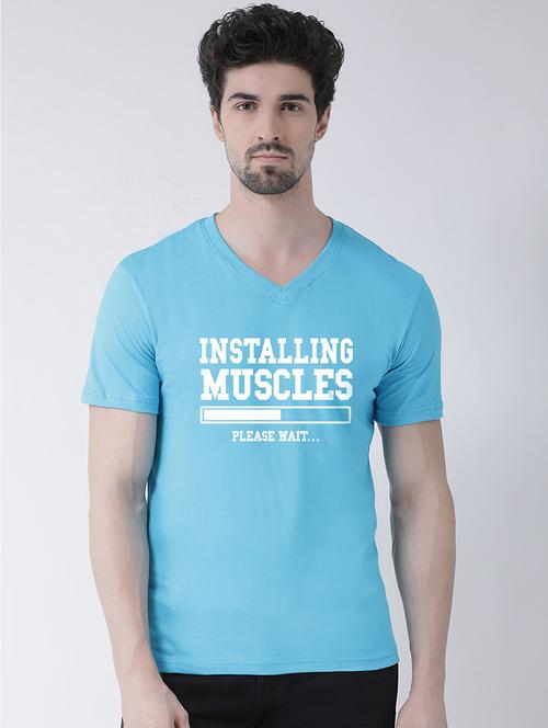light blue chest print t-shirt - 17275276 - Very Small Image - 1