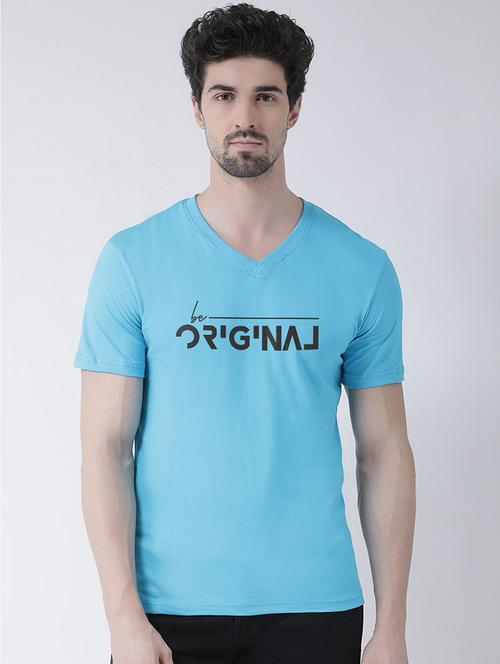 light blue chest print t-shirt - 17275278 - Very Small Image - 1