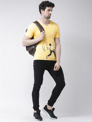 yellow front print t-shirt - 17275291 - Standard Image - 4