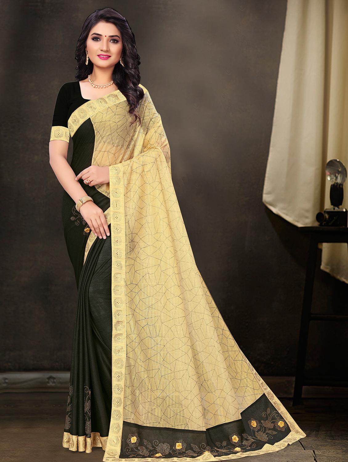 embellished half & half saree with blouse - 17275399 - Zoom Image - 1