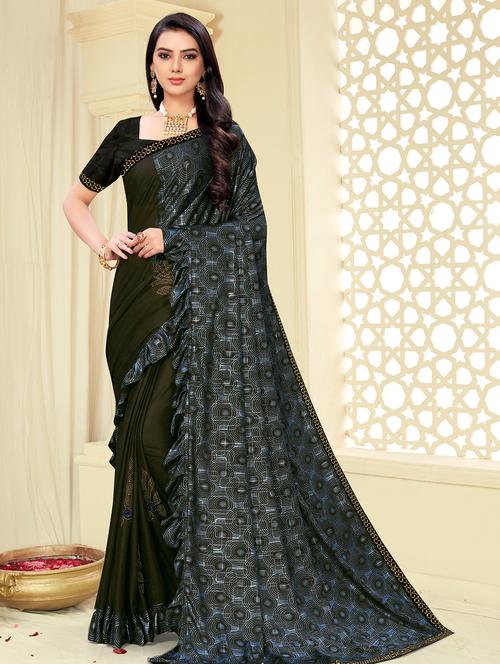 embellished half & half saree with blouse - 17275402 - Very Small Image - 1