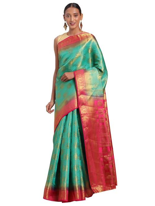 conversational woven saree with blouse - 17275585 - Standard Image - 1