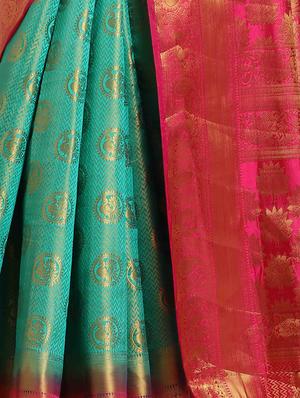 conversational woven saree with blouse - 17275585 - Standard Image - 2