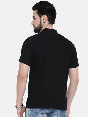 black solid short kurta - 17275615 - Standard Image - 3