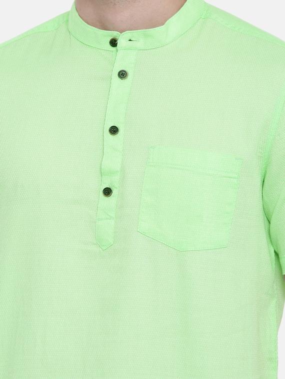green solid short kurta - 17275616 - Zoom Image - 5