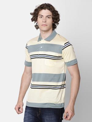 grey striped polo t-shirt - 17275626 - Standard Image - 2