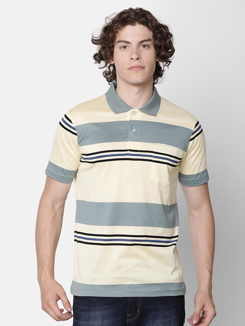 grey striped polo t-shirt - 17275626 - Zoom Image - 1