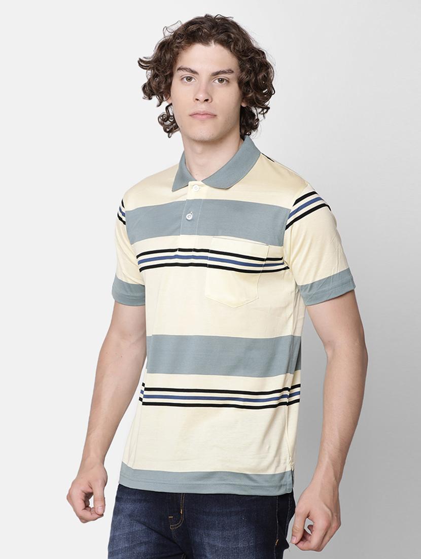 grey striped polo t-shirt - 17275626 - Zoom Image - 2